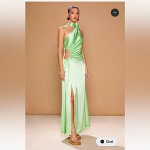 Lime green dress with cut-out. Size small. NEW with tags.